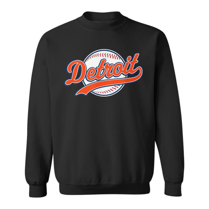 Detroit Vintage Baseball Throwback Retro Sweatshirt
