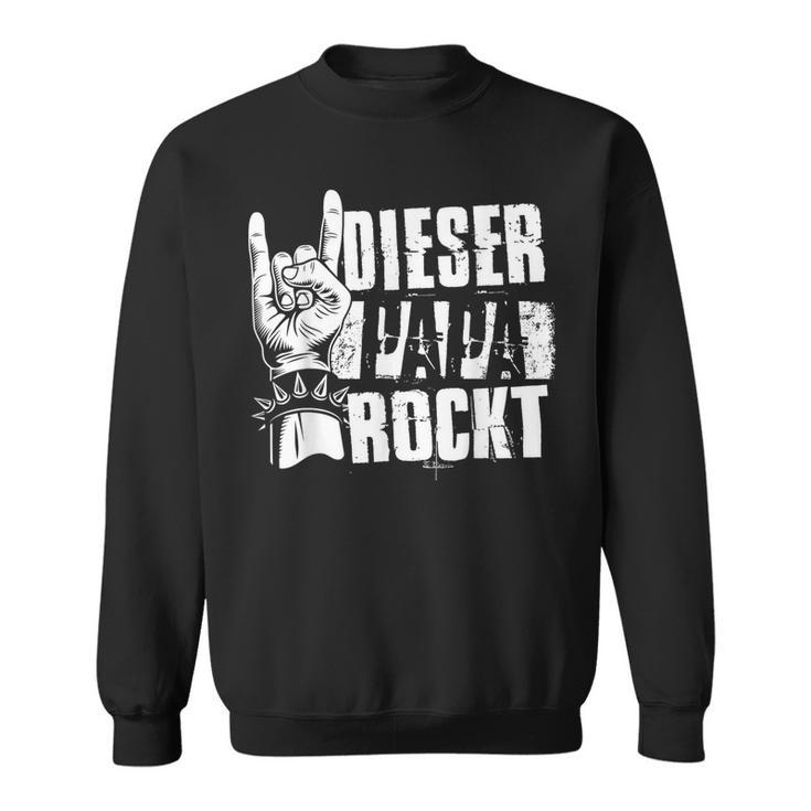 Dieser Papa Rockt Heavy Metal Rocker Rock & Roll Papa Sweatshirt