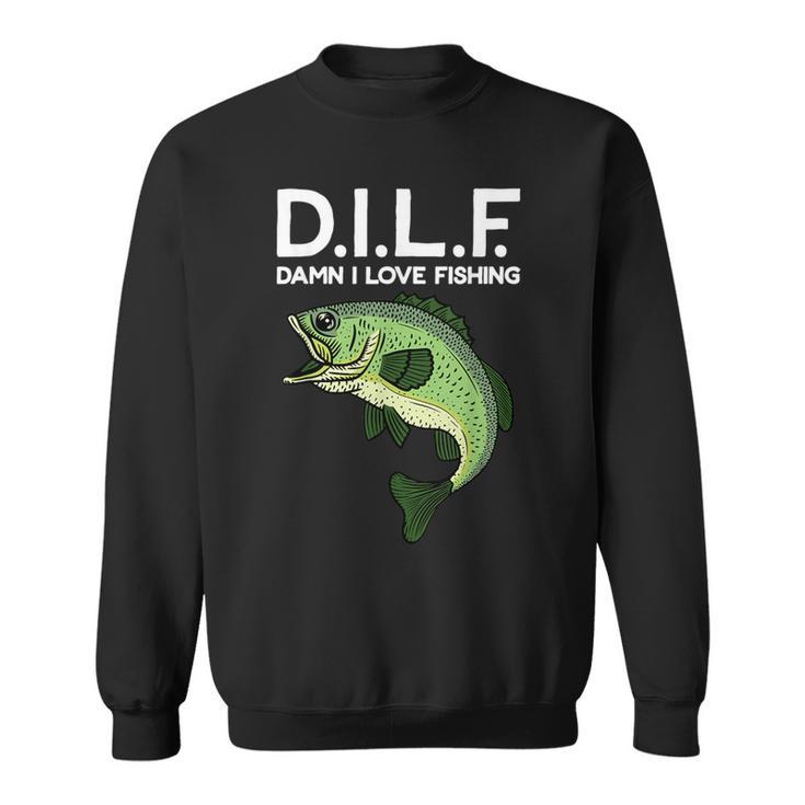 DILF Damn I Love Fishing Men's T-shirt Back Print - Monsterry