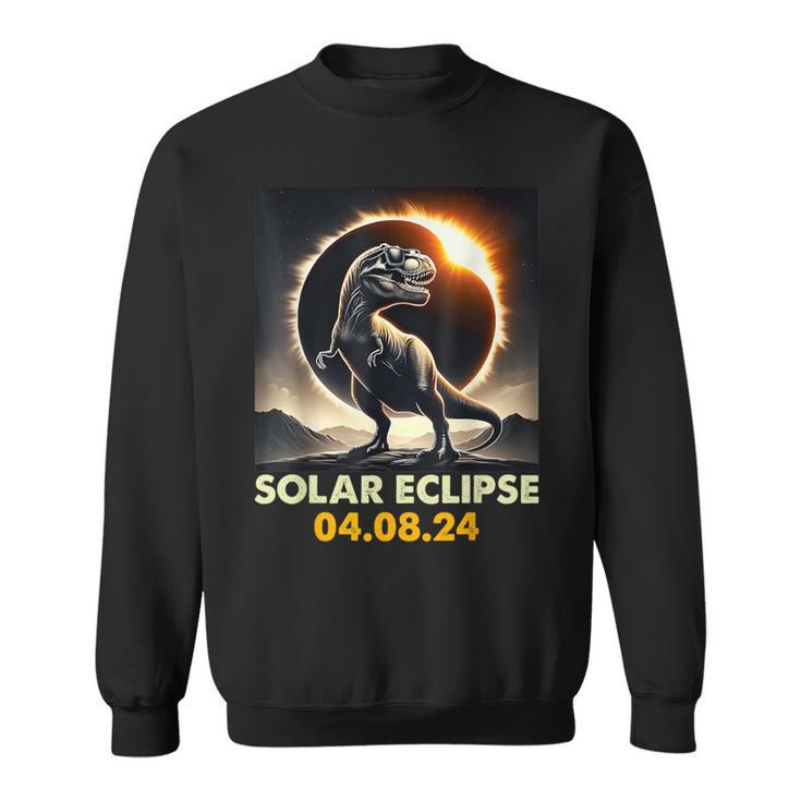 Dinosaur Solar Eclipse Totality T Rex Eclipse April 8 2024 Sweatshirt