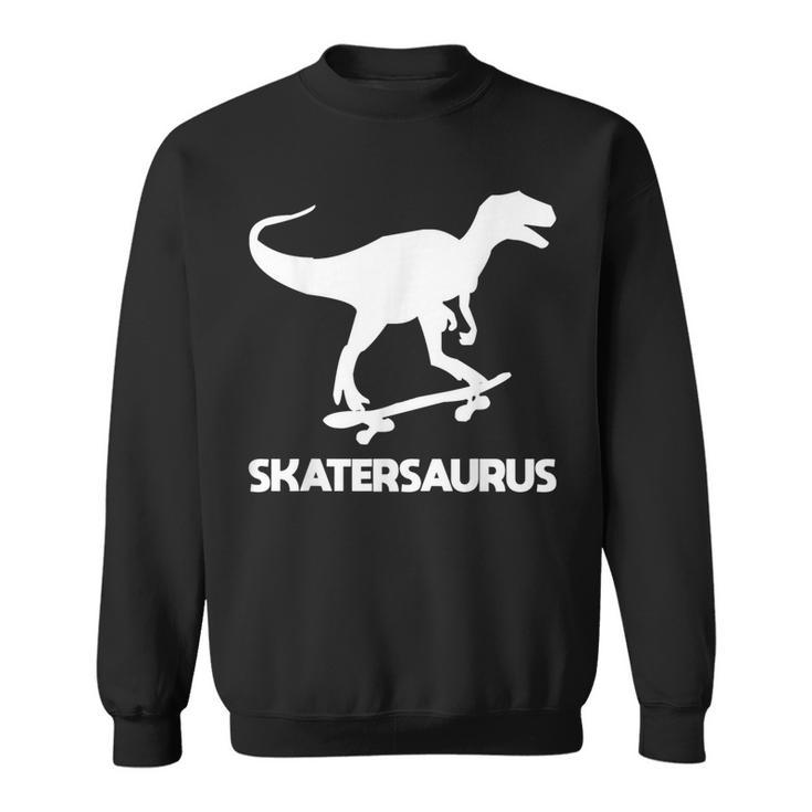 Dinosaurs Skate On Skateboard Skateboarding T-Rex Sweatshirt