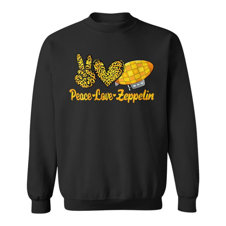 Dirigible Zepelin Love Peace Airship Blimp Zeppelin Sweatshirt