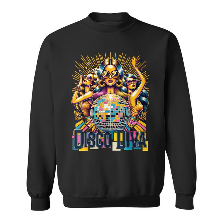 Disco Diva 70S 80S Party Retro Vintage Disco Sweatshirt