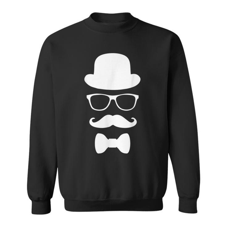 Disguise Man Top Hat Glasses Moustache Bowtie Sweatshirt