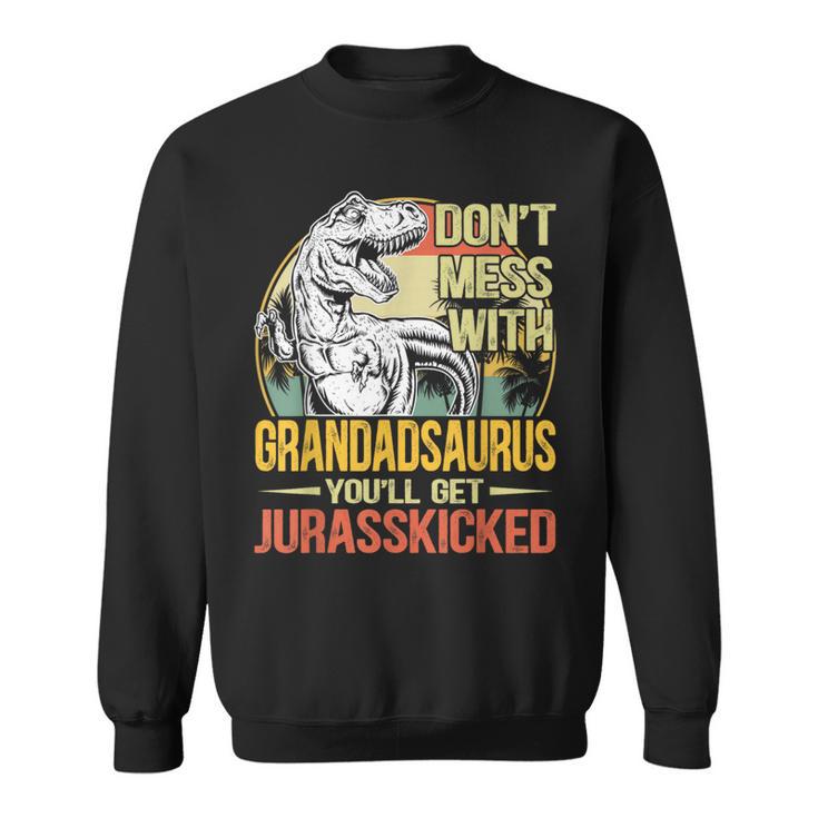 Distressed Grandadsaurus Dinosaur T Rex Father's Day Sweatshirt