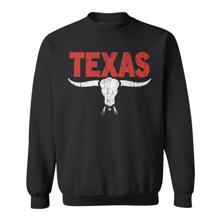 Distressed Texas Angry Longhorn Bull Sweatshirt