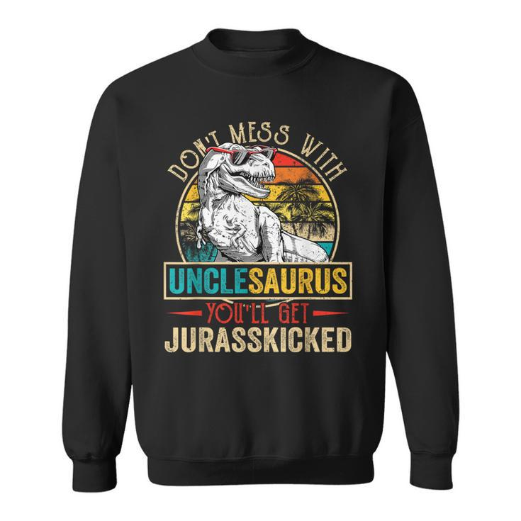Distressed Unclesaurus Dinosaur T Rex Father's Day Sweatshirt
