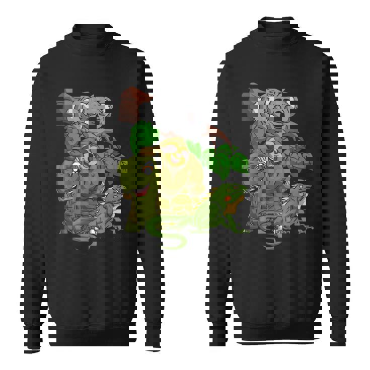 Divertido Coala Perezoso Tortuga Iguana Escuadra Zoo Animal Camisa de entrenamiento