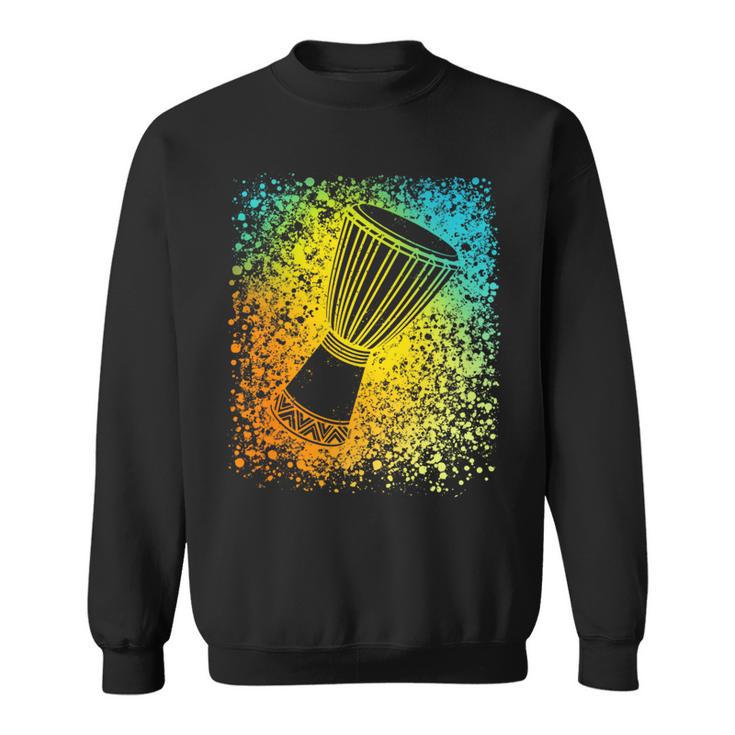 Djembe Drum In Splats For African Drumming Or Reggae Music Sweatshirt