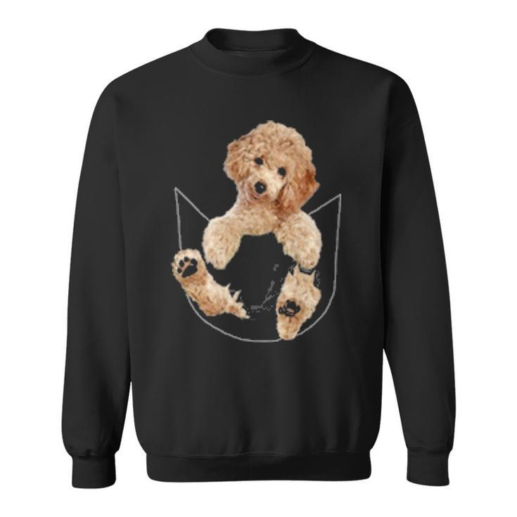 Dog Lovers Poodle In Pocket Dog Face Sweatshirt