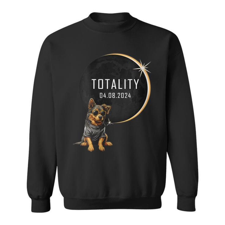 Dog Total Solar Eclipse 2024 Totality Dog Glasses Sweatshirt