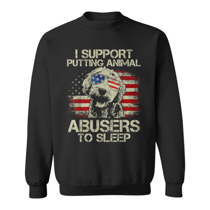 Doodle Usa Flag I Support Putting Animal Abusers To Sleep Sweatshirt