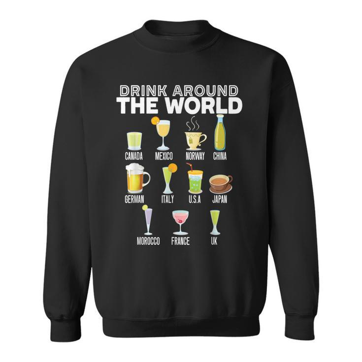 Drink Around The World Travel Tourist Road Trip Alcoholic Sweatshirt
