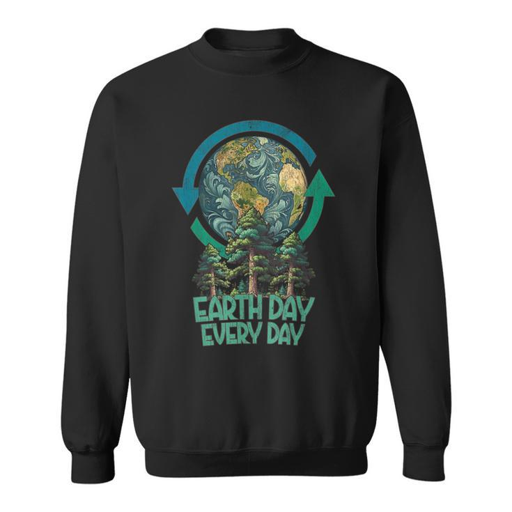 Earth Day Every Day Tree Hugger Arbor Day Vintage Sweatshirt