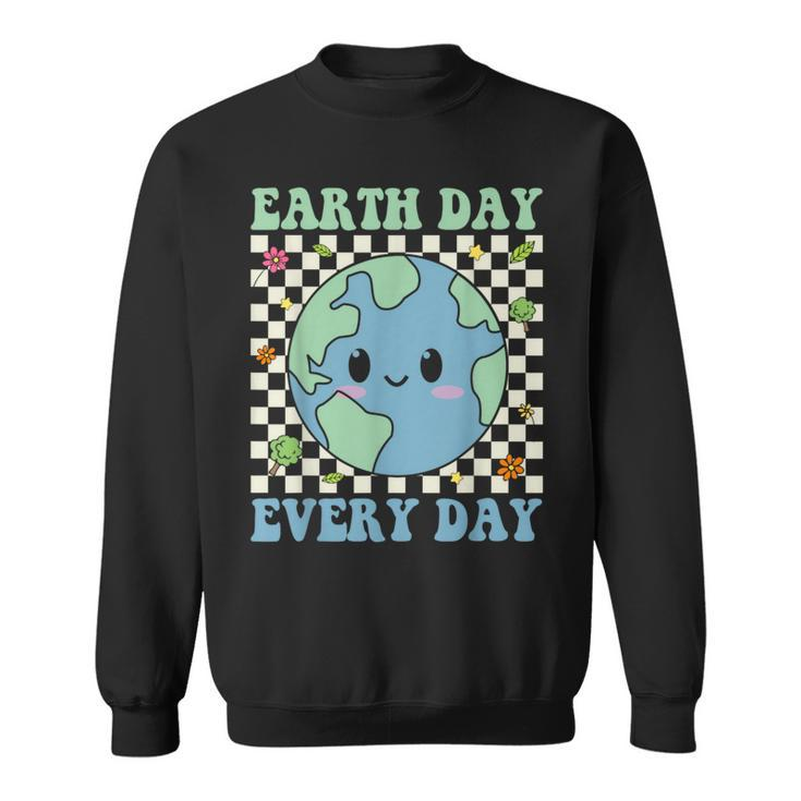 Earth Day Everyday Environmental Awareness Earth Day Groovy Sweatshirt