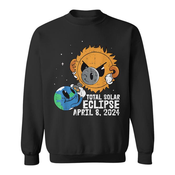 Earth Moon Sun Total Solar Eclipse April 8 2024 Totality Sweatshirt