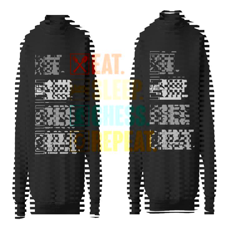 Eat Sleep Chess Repeat Retro Vintage Chess Sweatshirt