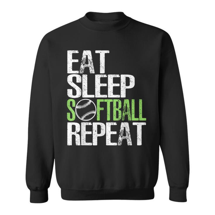 Eat Sleep Softball Repeat Cool Sports Sweatshirt