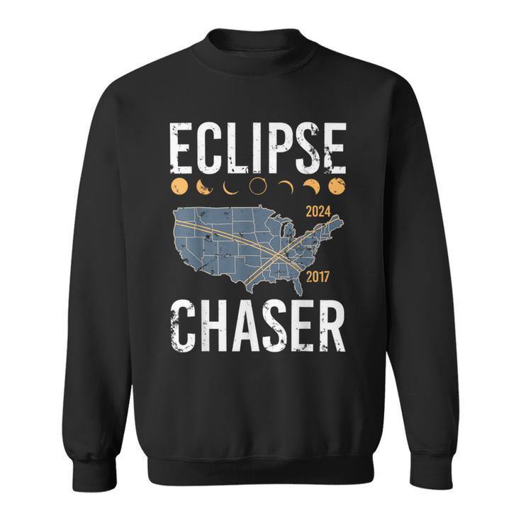 Eclipse Chaser Solar Eclipse Twice In A Lifetime Vintage Sweatshirt