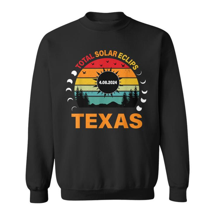 Eclipse Solar 2024 Texas Vintage Totality Texas Sweatshirt