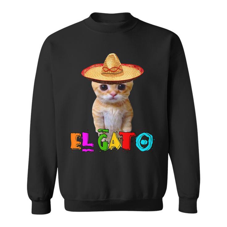 El Gato Meme Mexican Cat Latino Munchkin Kitty Cinco De Mayo Sweatshirt