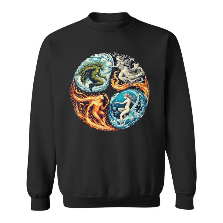 Elemental Harmony Earth Fire Air Water Sweatshirt
