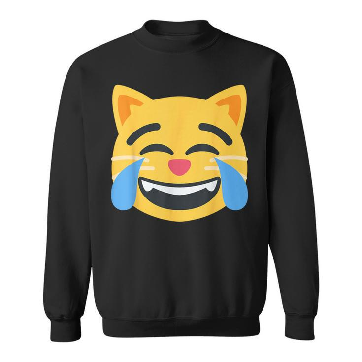 Emoticon Cat Face With Tears Of Joy Sweatshirt