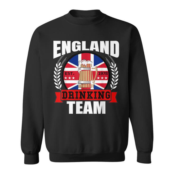 England Drinking Team English Uk Flag Beer Party Sweatshirt