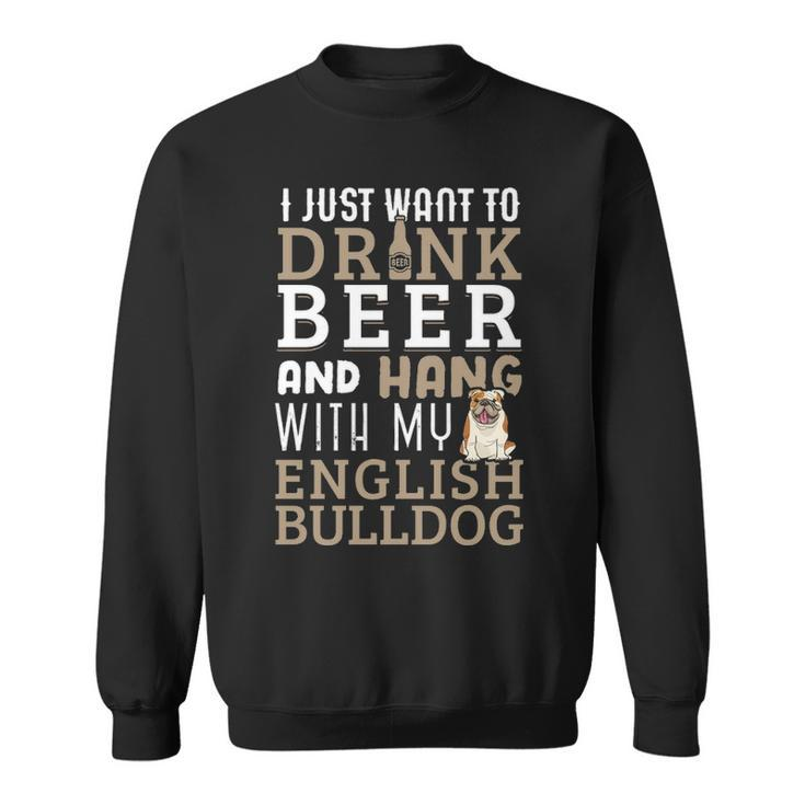 English Bulldog Dad  British Dog Lover Beer Sweatshirt