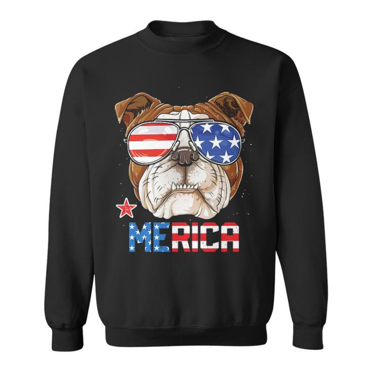 English Bulldog Merica 4Th Of July Sweatshirt