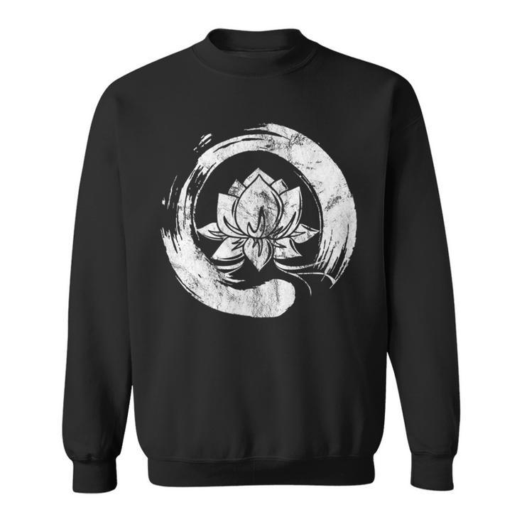 Enso Zen Circle Of Enlightenment Lotus Vintage Sweatshirt