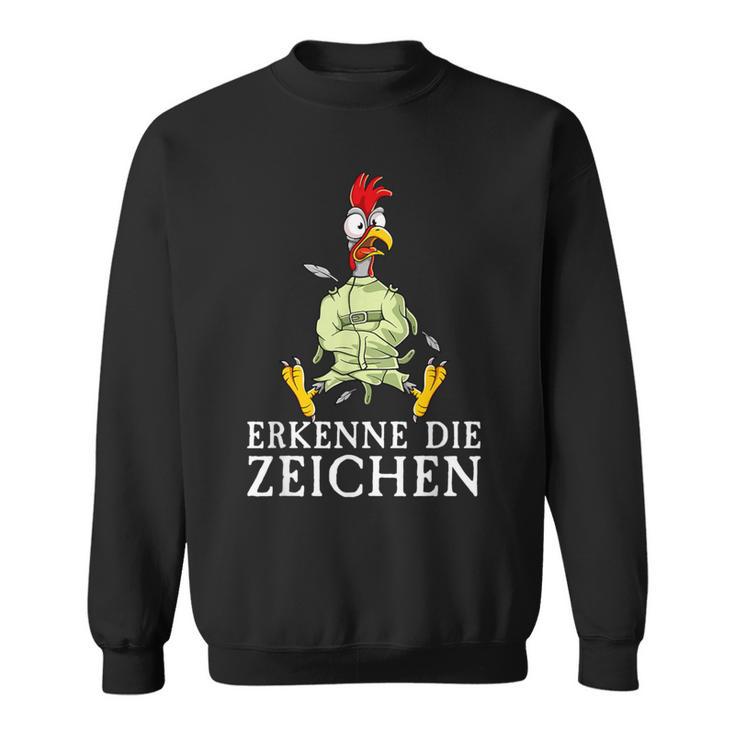 Erkenne Die Signserrückt Angratt Cockerel Sweatshirt