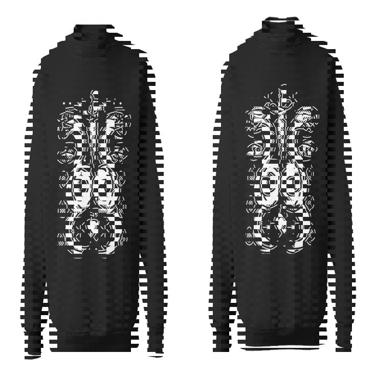 Esotérico Oculto Serpiente Y Cuchillo Alquimia Ojo Símbolos Arte Del Tatuaje Manga Larga Camisa de entrenamiento