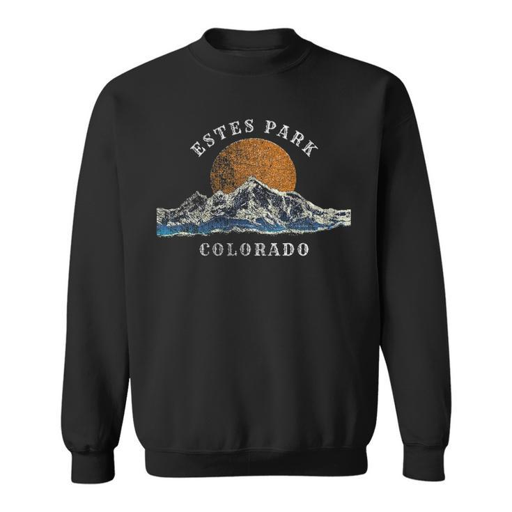 Estes Park Colorado With Mountain Sunset Scene Sweatshirt