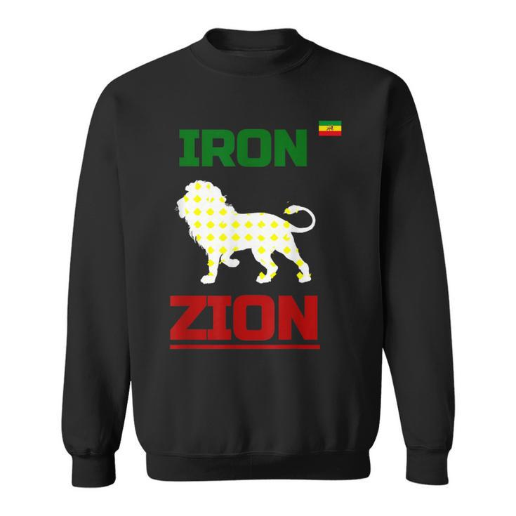 Ethiopian Flag In Heart Iron Lion Zion Rasta Flag Sweatshirt
