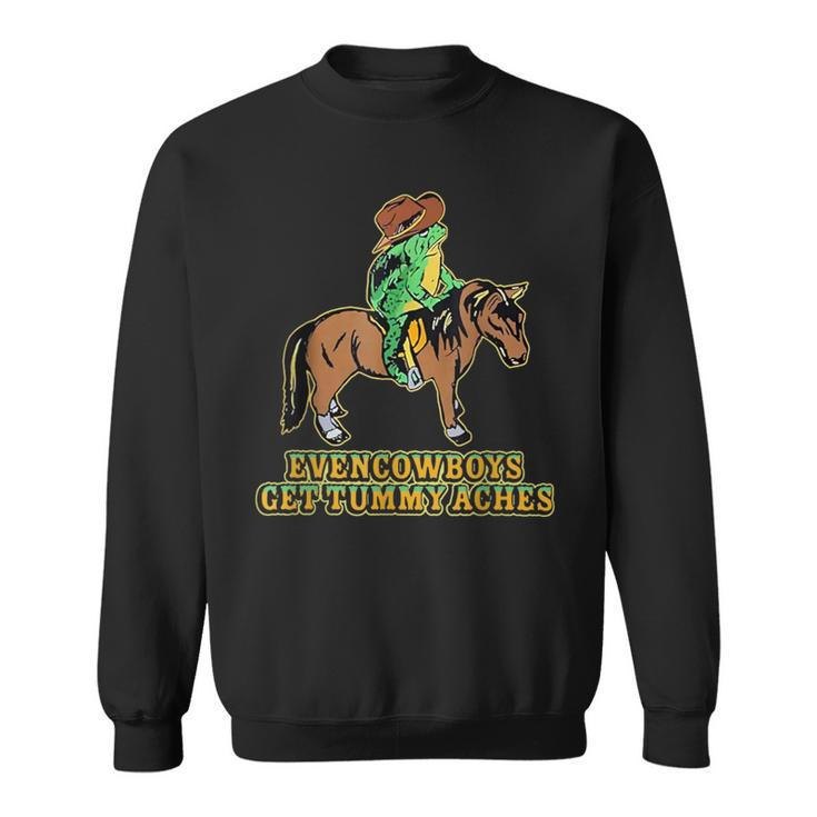 Even Cowboys Get Tummy Aches Frog With Horse Sweatshirt