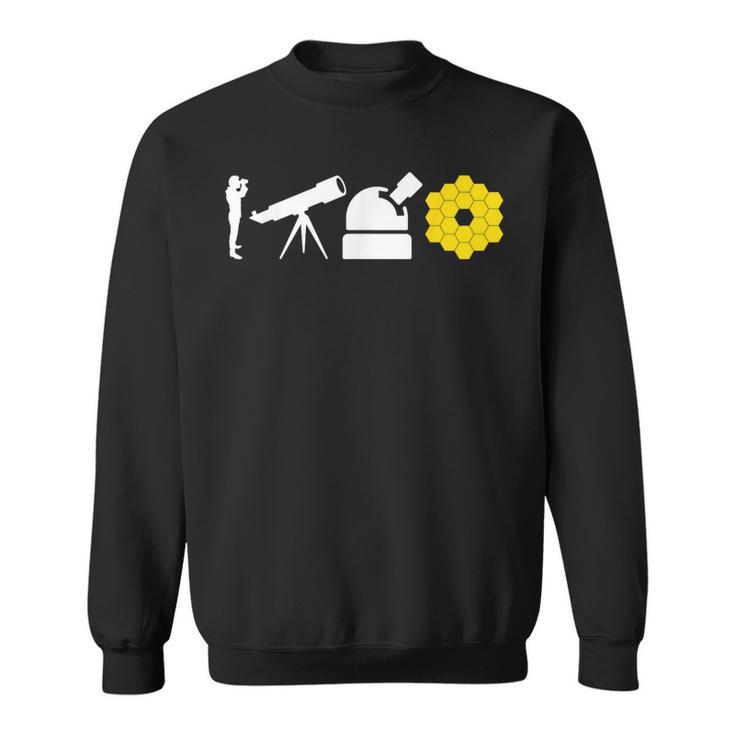 Evolution Of Astronomy Telescopes James Webb Space Telescope Sweatshirt