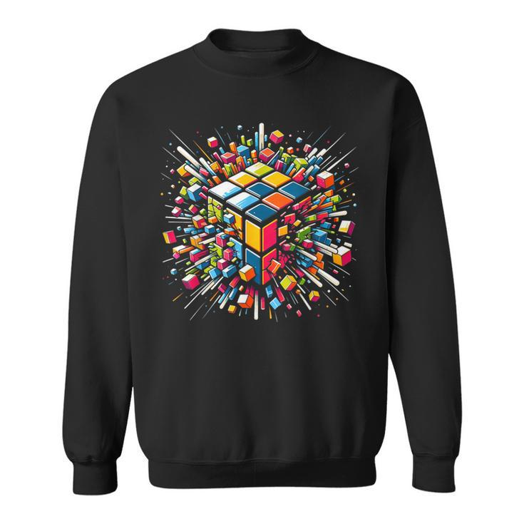 Exploding Cube Speed Cubing Puzzle Master Sweatshirt