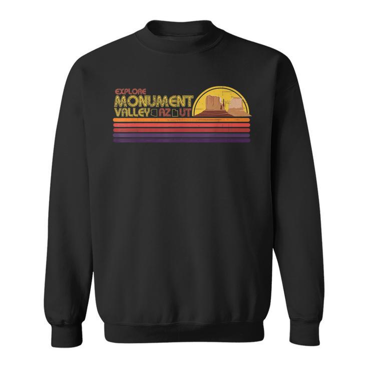 Explore Monument Valley Az Ut Vintage Stripes Tourist Sweatshirt