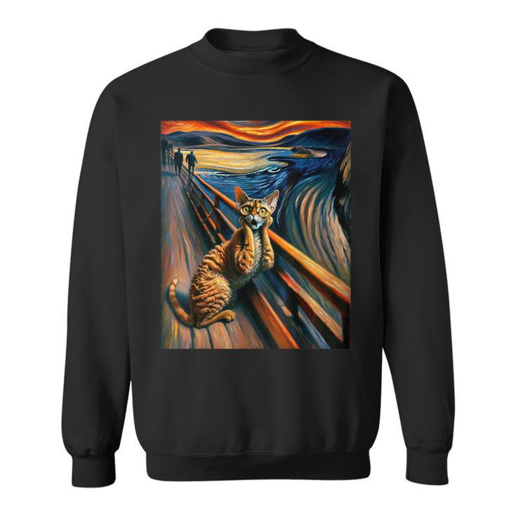 Expressionist Artsy Devon Rex Cat Artistic Devon Rex Cat Sweatshirt