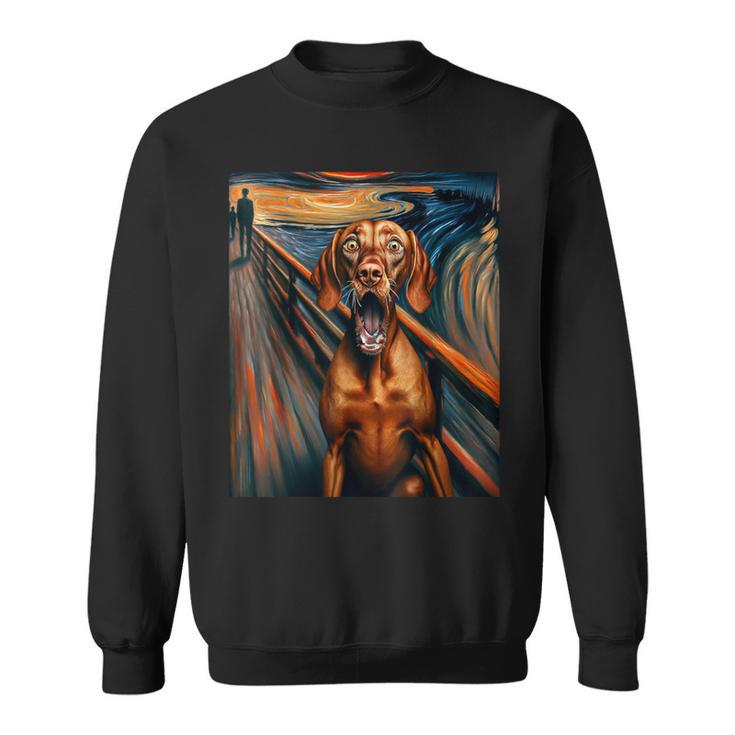 Expressionist Artsy Vizsla Dog Artistic Vizsla Sweatshirt