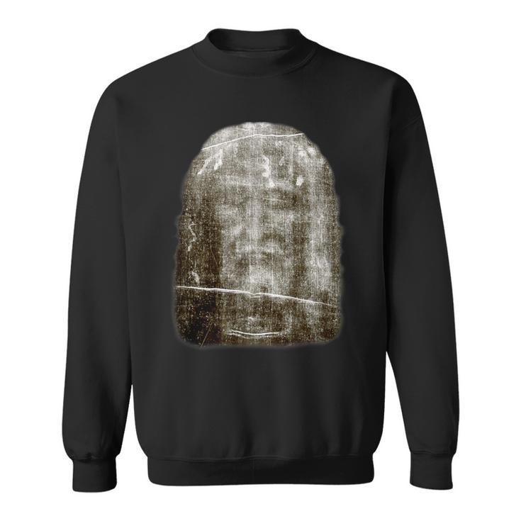 Face Of Our Lord Jesus Christ From The Holy Shroud Of Turin Sweatshirt