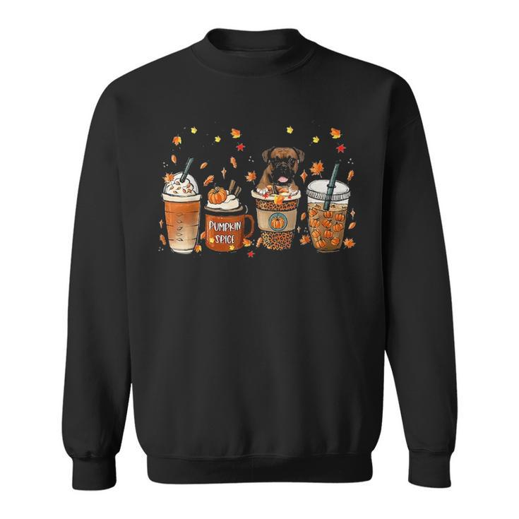 Fall Coffee Pumpkin Spice Latte Iced Autumn Boxer Sweatshirt