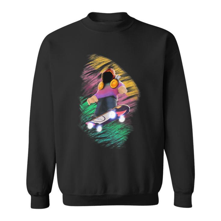 Farbenfrohes Abstraktes Kunst-Print Sweatshirt in Schwarz