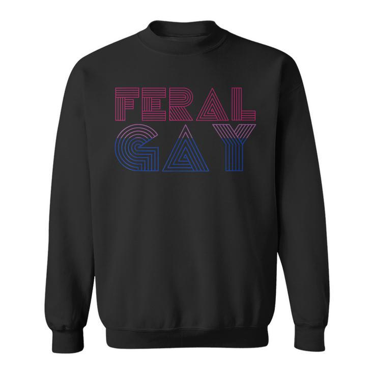 Feral Gay Lgbt Gay Bi Pan Trans Pride Meme Bisexual Flag Sweatshirt