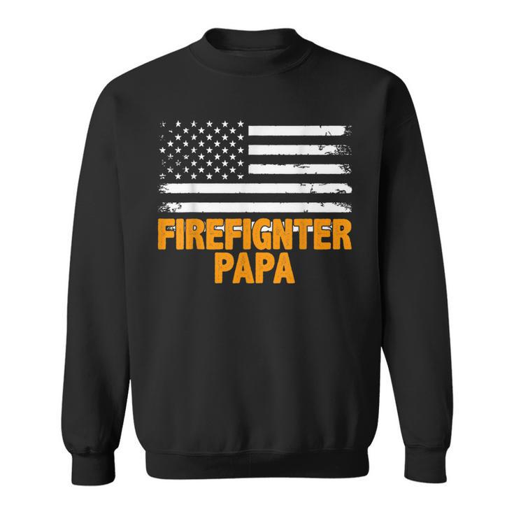 Feuerwehrmann Papa Amerikanische Flaggeatertag Sweatshirt