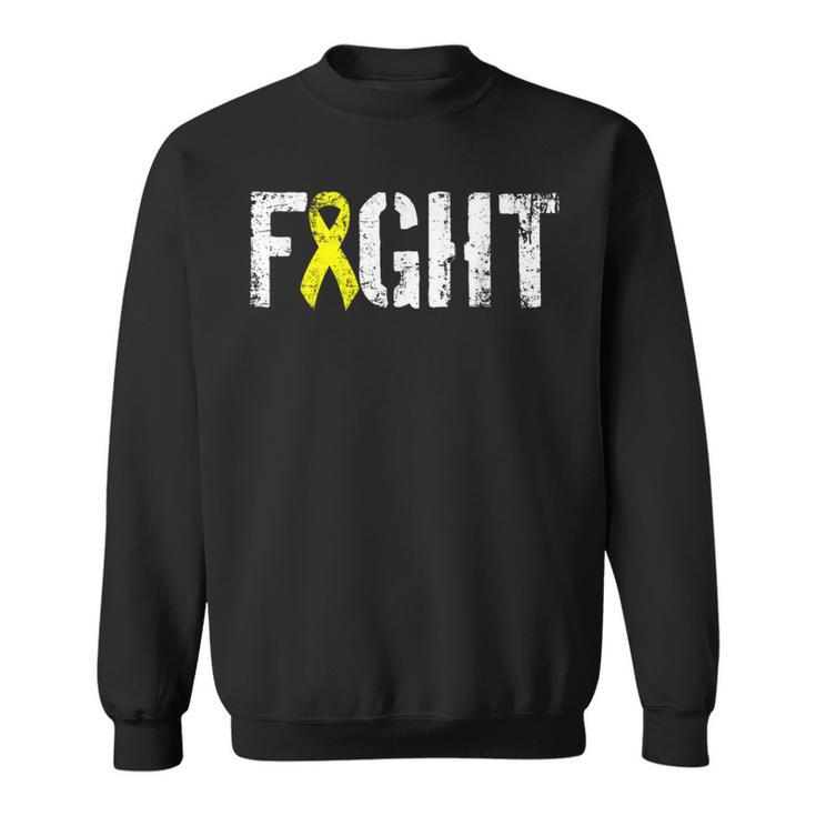 Fight CancerBone Cancer Awareness Yellow Ribbon Sweatshirt