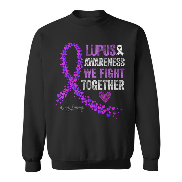 We Fight Together Lupus Awareness Purple Ribbon Sweatshirt