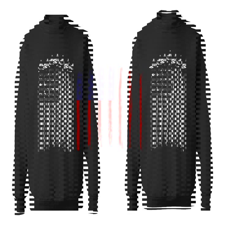 Fighter Jet Airplane American Flag Patriotic 4Th Of July Men Sweatshirt