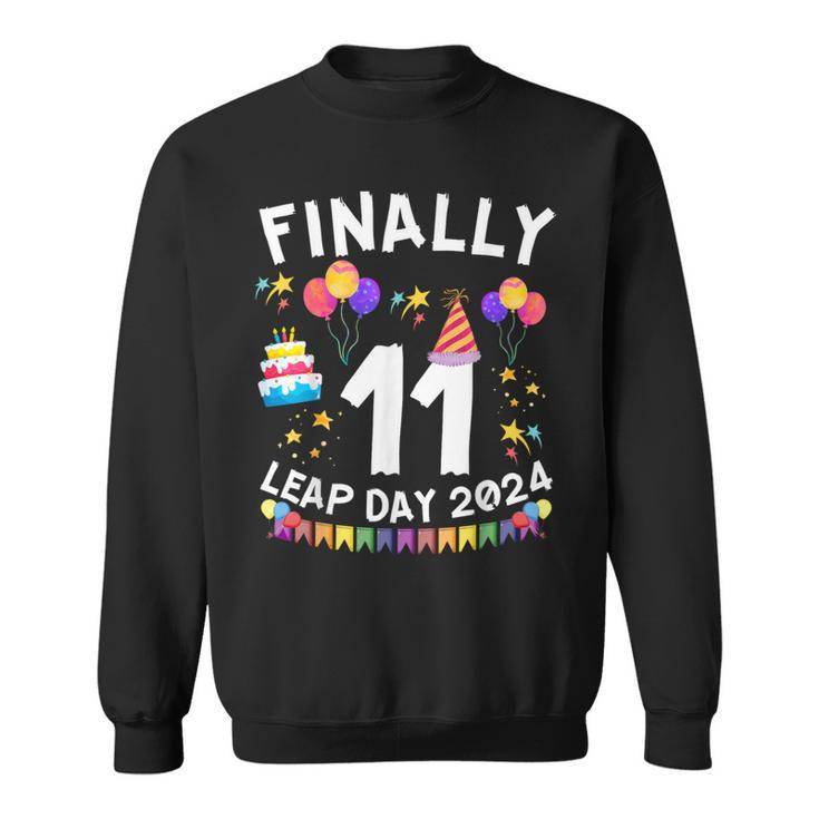 Finally 11 Leap Day 2024 44Th Leap Year Birthday Party Sweatshirt